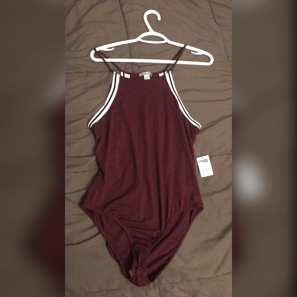 Deep red body suit